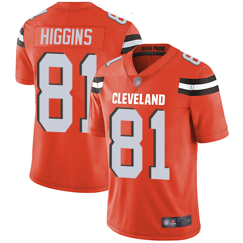 Cleveland Browns Rashard Higgins Men Orange Limited Jersey #81 NFL Football Alternate Vapor Untouchable->cleveland browns->NFL Jersey